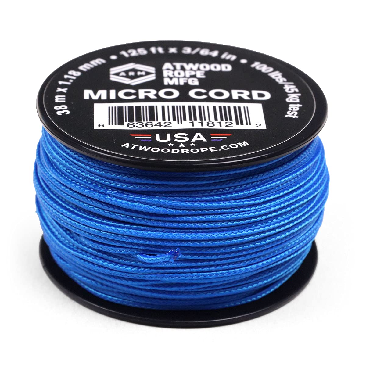 Atwood Rope MFG Micro Cord - Cable de 38 m, Color Azul