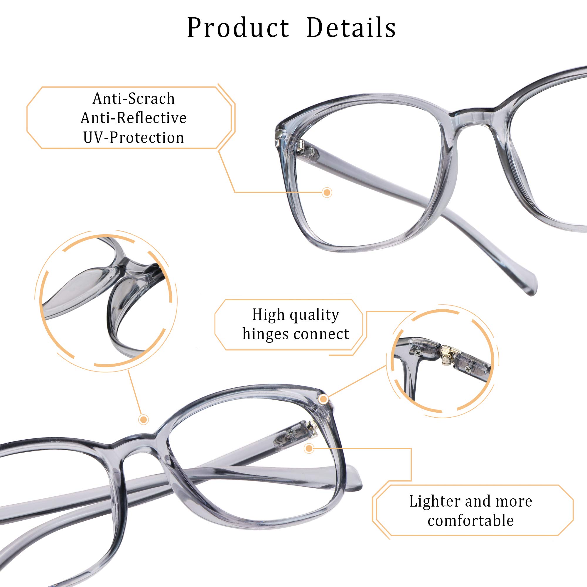 LifeArt Blue Light Blocking Glasses, Computer Reading Glasses, Gaming Glasses - Image 3