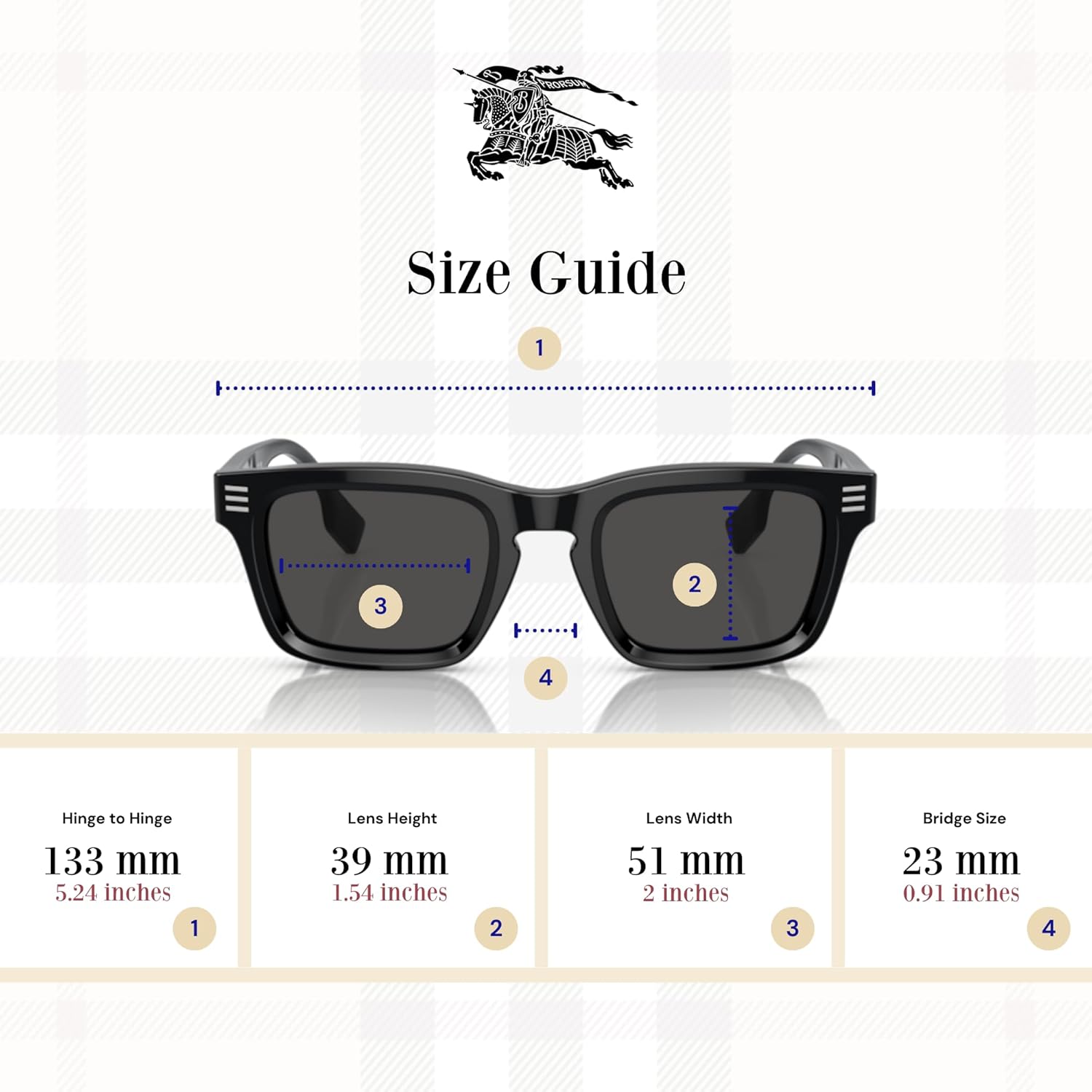 BURBERRY BE4403 Rectangle Sunglasses for Men +BUNDLE with ACCESSORY EYEWEAR KIT - Image 4