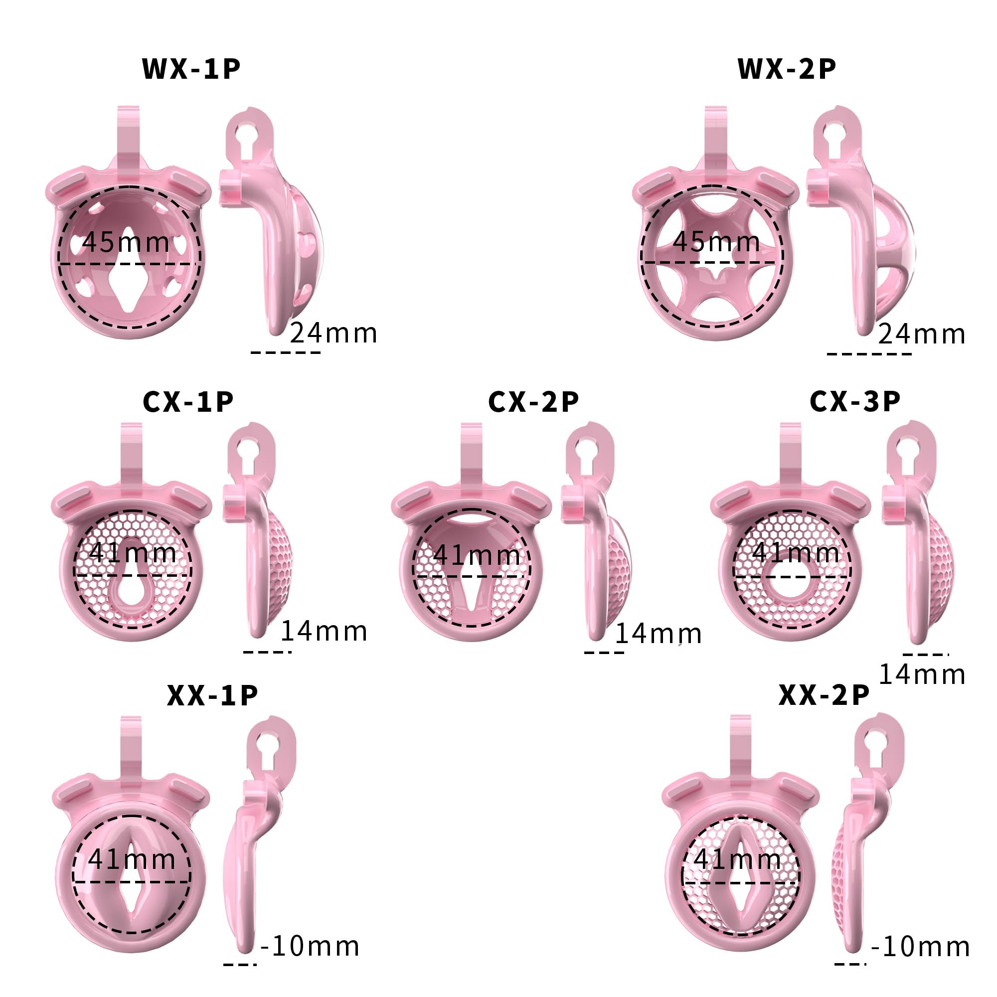 Chastity Cage Uomo Gabbia Pene Sissy Cintura Di Castità Maschile Cock Cage Erotitici Sexy Per Coppie (Flat-1,Pink)