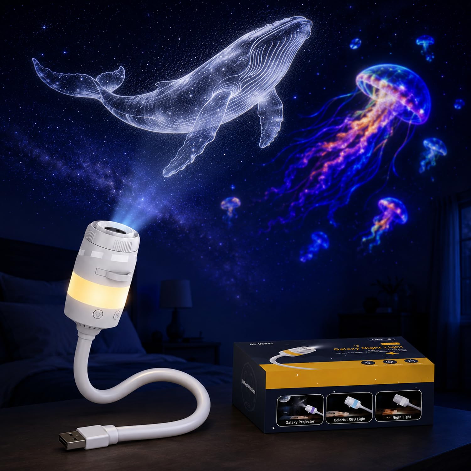 Photo 1 of DUBIGNB Galaxy Projector Lamp with 13 Slides
