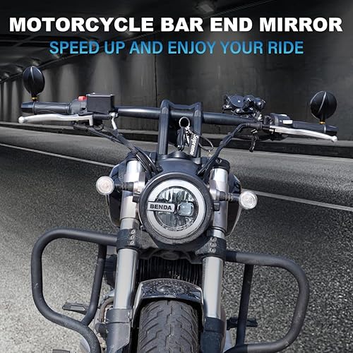 Miniatura 7 de Espejos de motocicleta para manillar, espejos de extremo de barra con corte CNC, espejos universales de motocicleta compatibles con la mayoría de