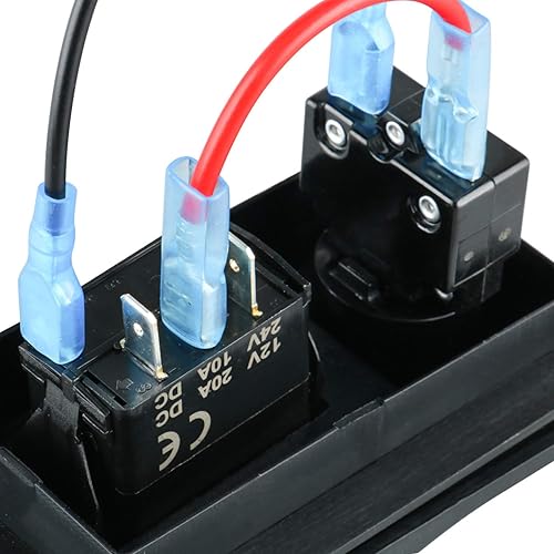 Miniatura 8 de Amarine Made Panel de interruptor de bomba de achique basculante LED de lujo y disyuntor  Interruptores de control con luz LED para autocaravana,