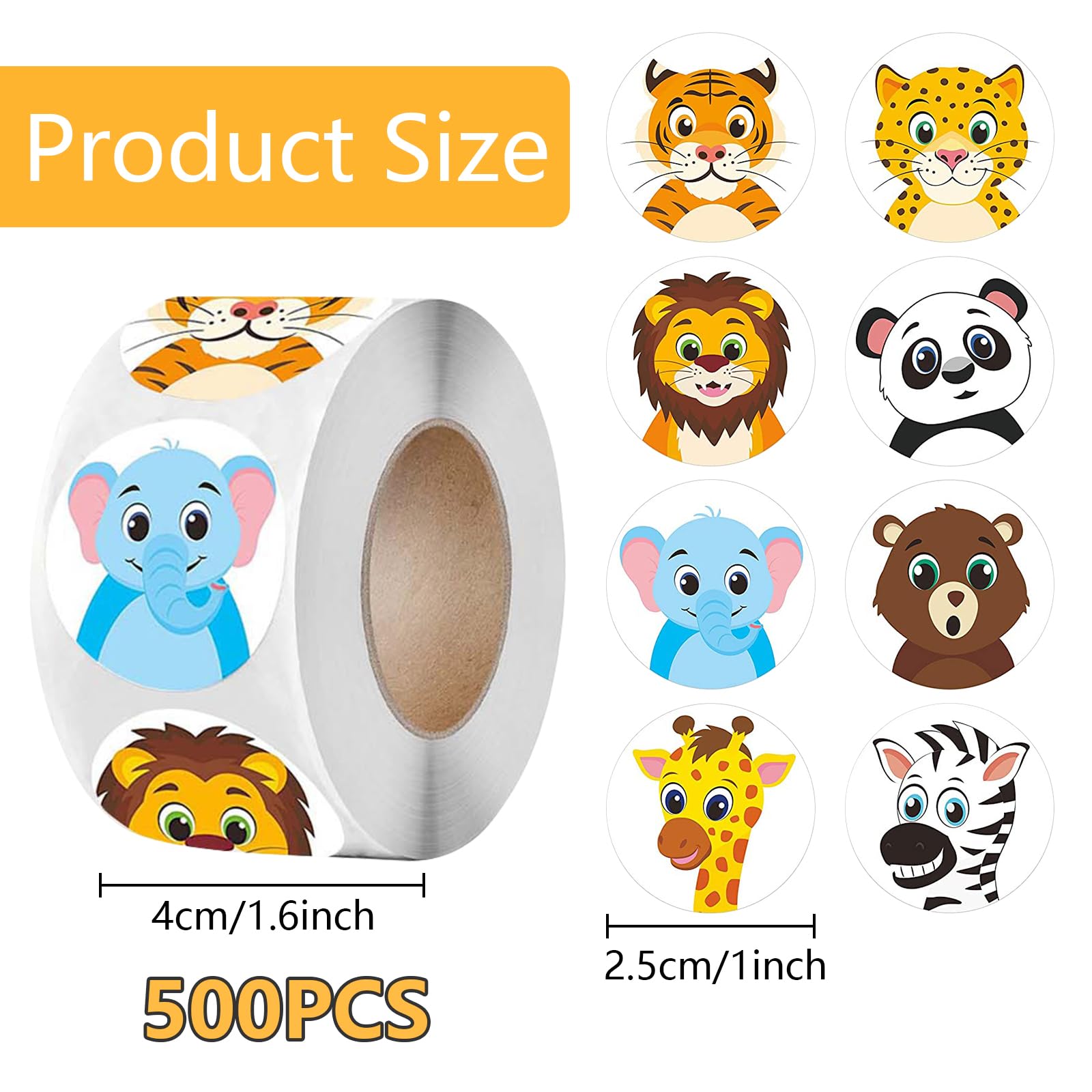 1000 Adesivi Animali Per Bambini - Rotoli Adesivi Rotondi Per Ricompense, Scuola E Feste - Foto 13