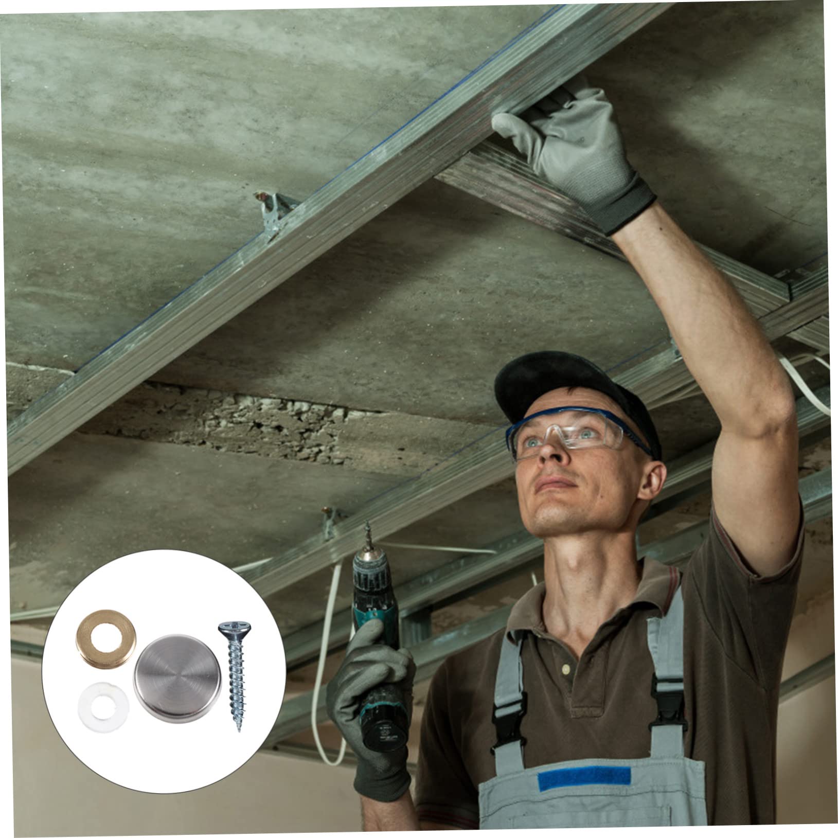 SOLUSTRE 24pcs Mirror Screw Nails for Acrylic Furniture Stainless Steel Decorative Cover Advertising Mirror Nails Fixing Hardware