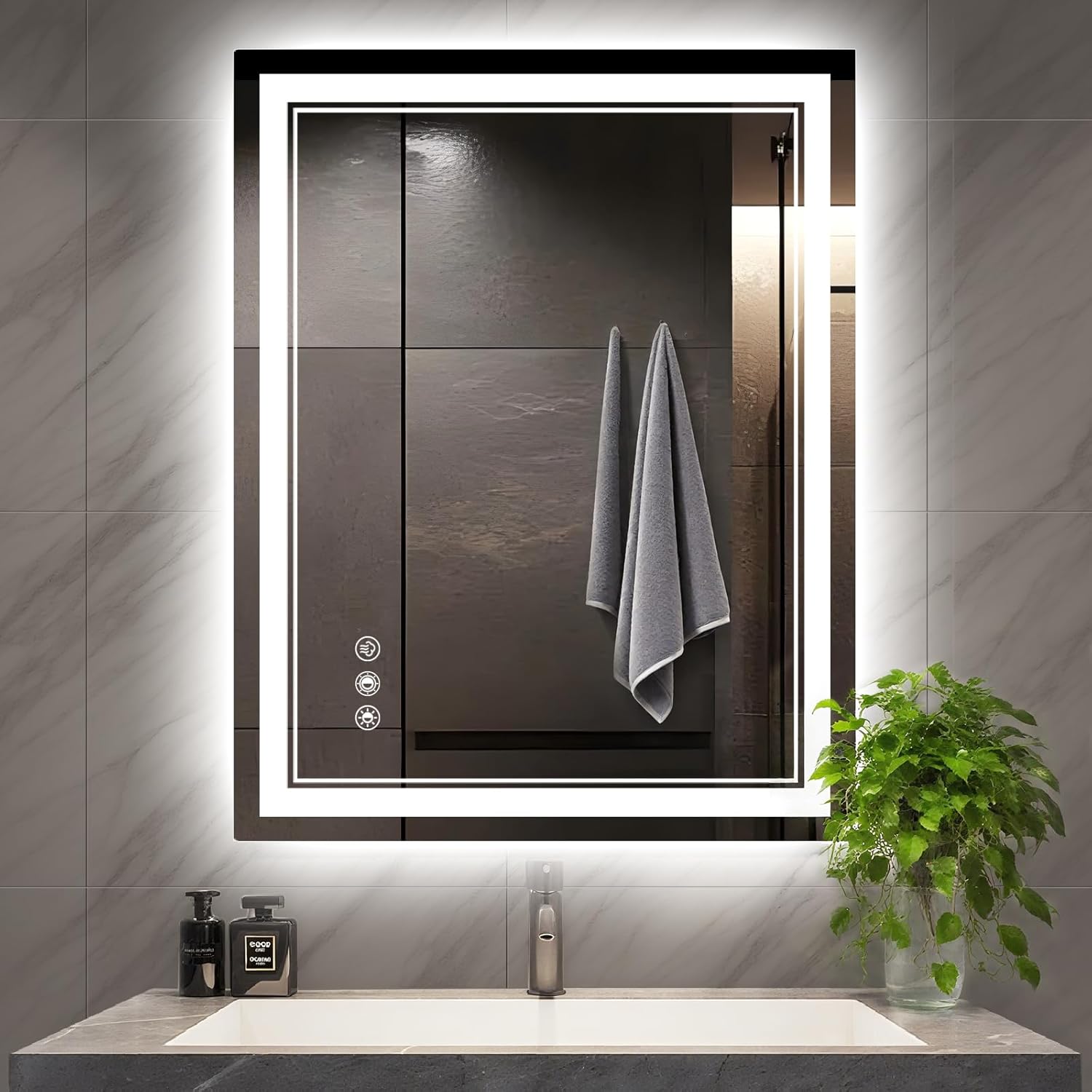 LED Bathroom Mirror with Lights: 24