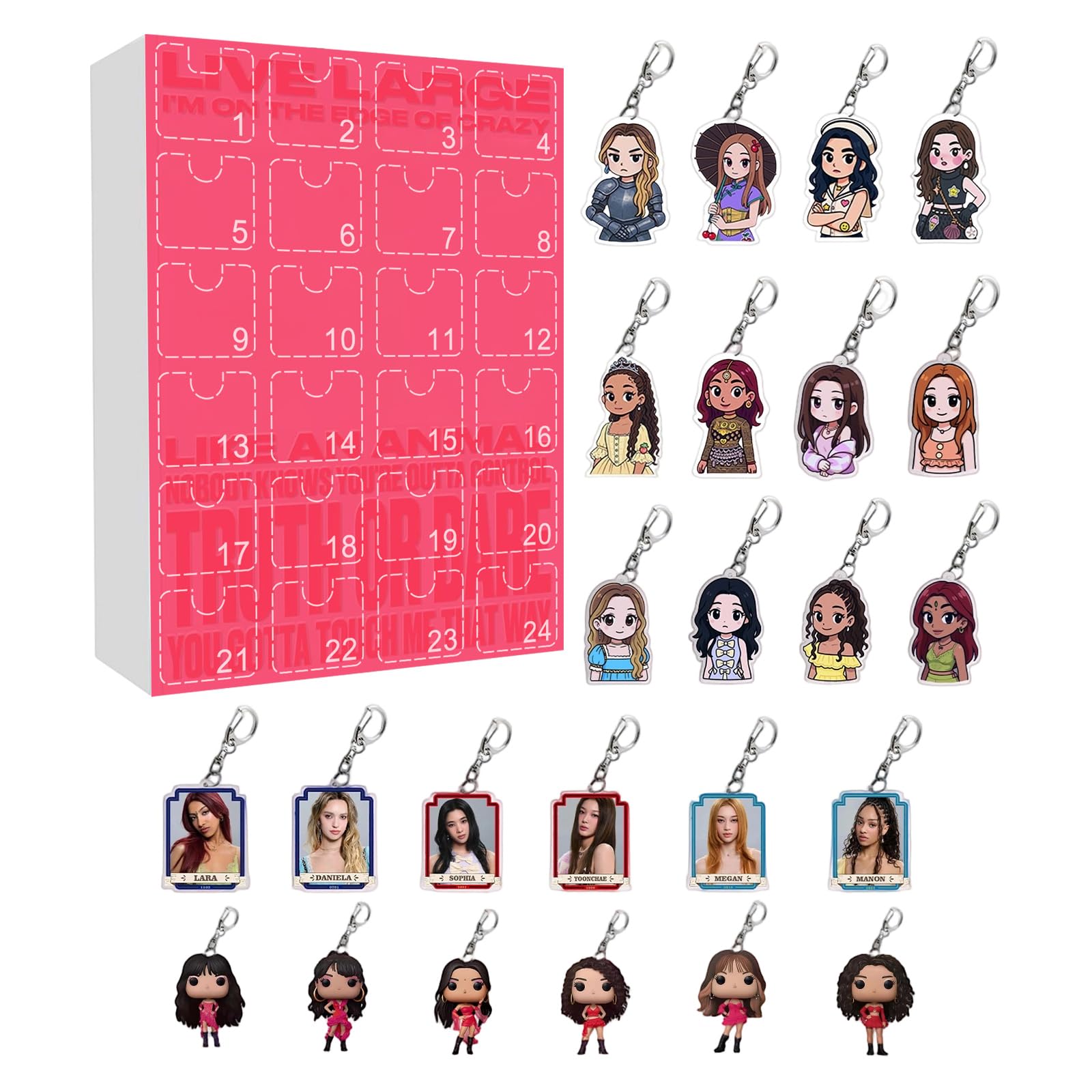 KATSEYE Merch Katseye Advent Calendar 2D Acrylic 24 Days Countdown Calendar