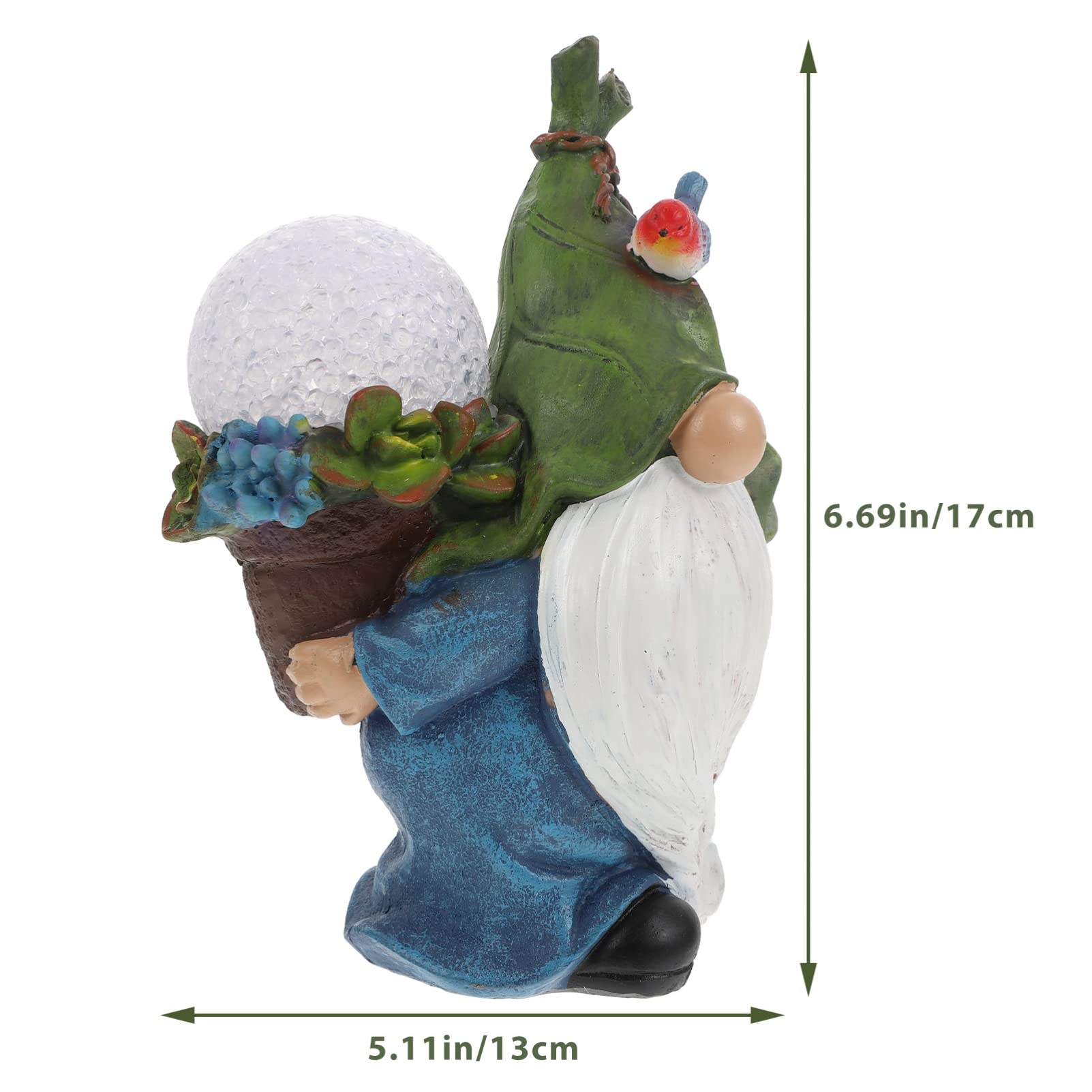 Statue de GNOME de Jardin Solaire Lumineuse en Résine, 1 Pièce