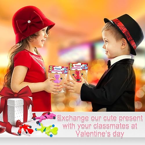 Miniatura 5 de AMENON - Juego de 28 recuerdos de fiesta de San Valentín para niños: escaladores de pared pegajosos en forma de corazón, cartas del día de San