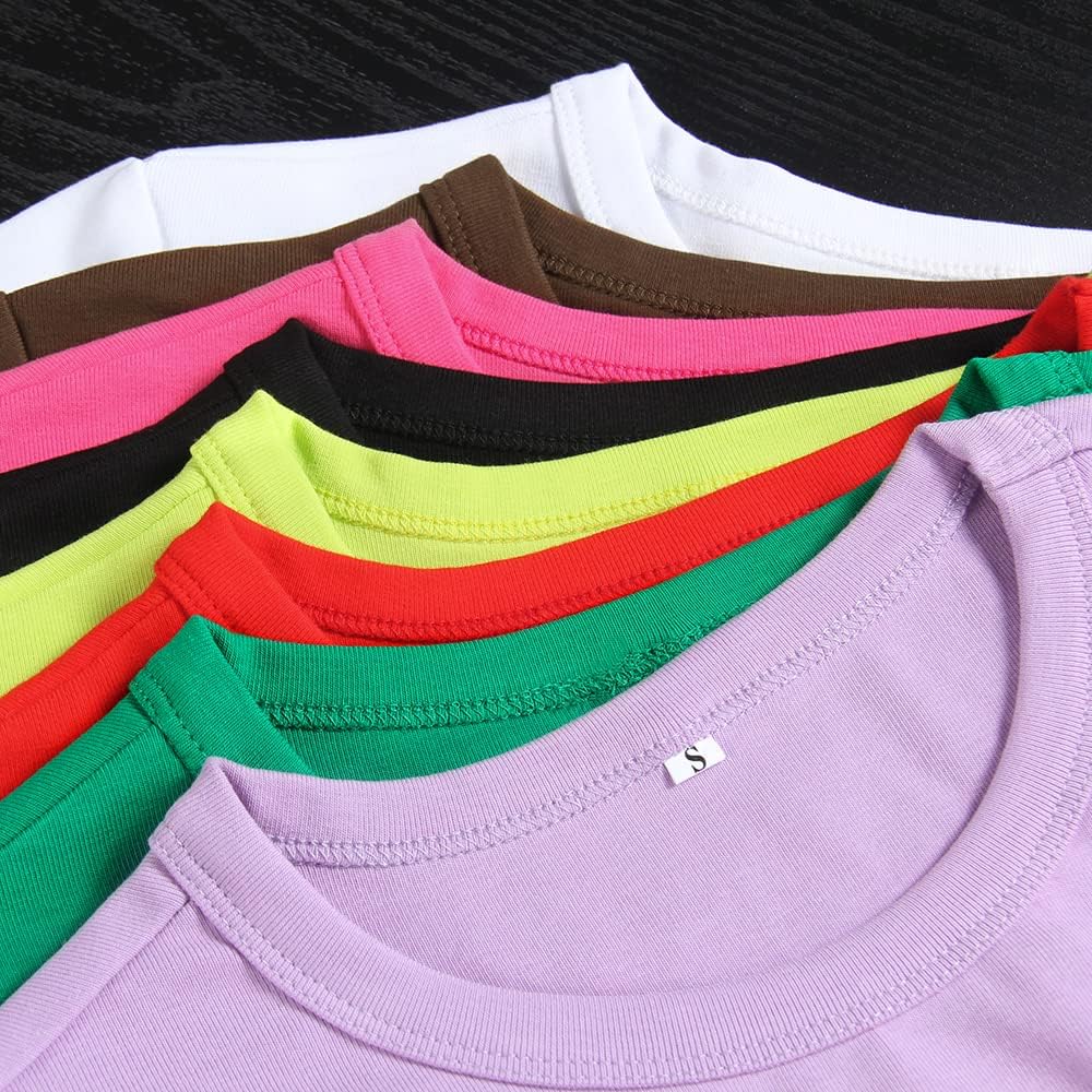 Artfish Women's Basic Teen Tee Workout Crewneck Short Sleeve Slim Fitted Casual Crop Top - Image 6