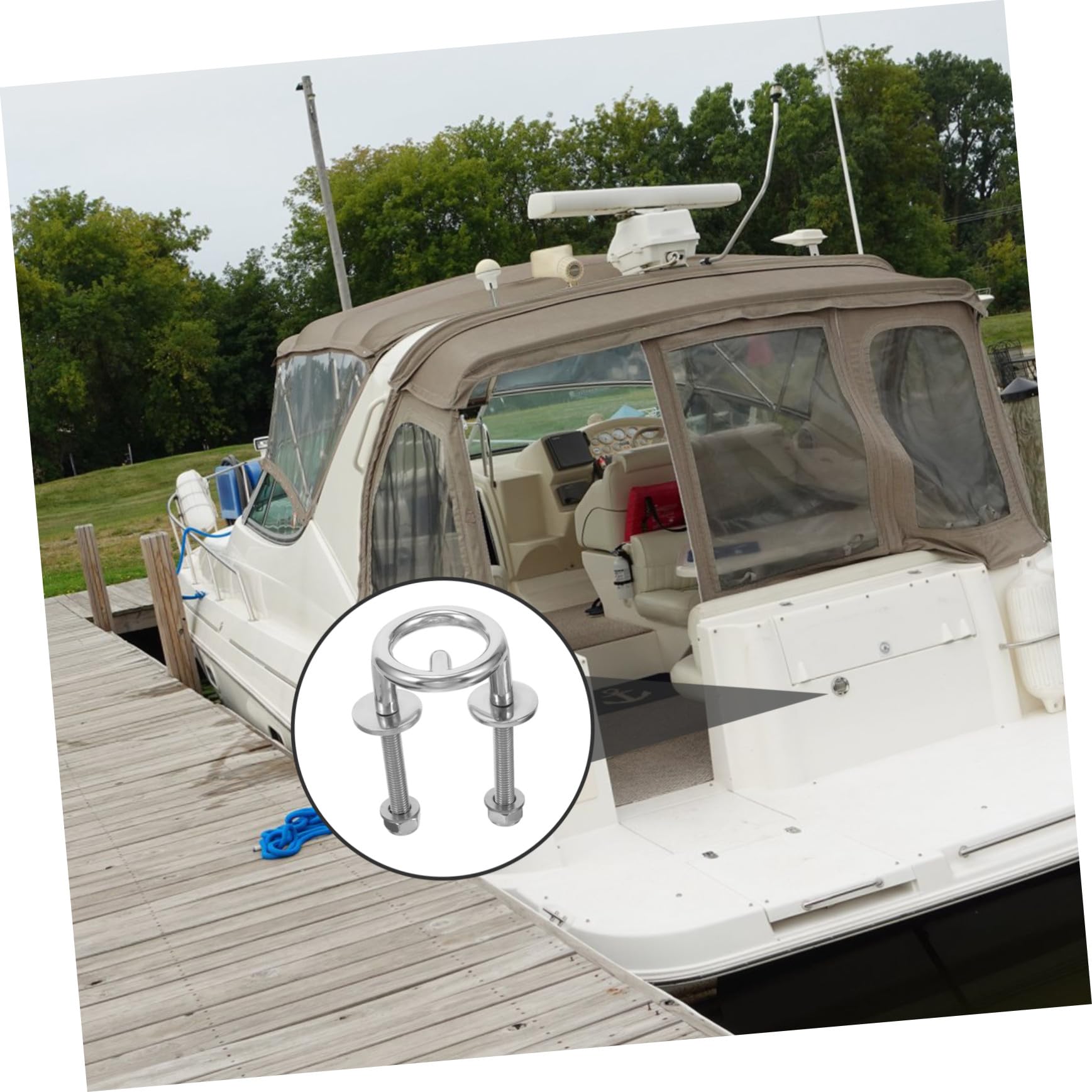 UPKOCH Gancio Traino Acqua in Acciaio Inossidabile per Imbarcazioni e Yacht Anello Resistente alla Corrosione per Accessori Nautici e Sport Acquatici