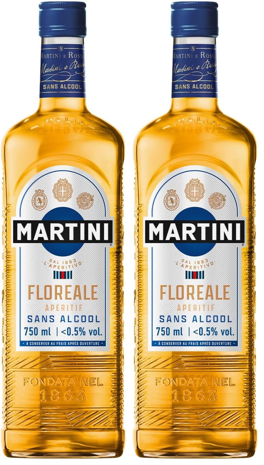 MARTINI Floreale, 75cl / 750ml, Aperitivo Analcolico Infuso con Erbe Botaniche (Confezione da 2)