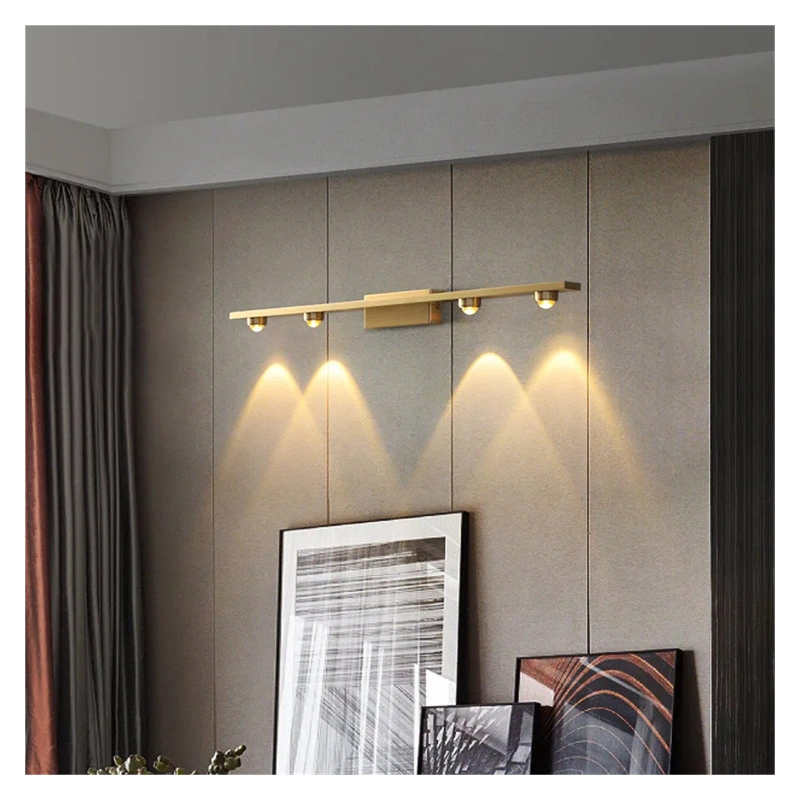 Całkowicie miedziana lampa ścienna LED nowoczesna lampka nocna do czytania w pomieszczeniach Nordic Scone Light do salonu sypialni Pełne pokrycie(Model D black)