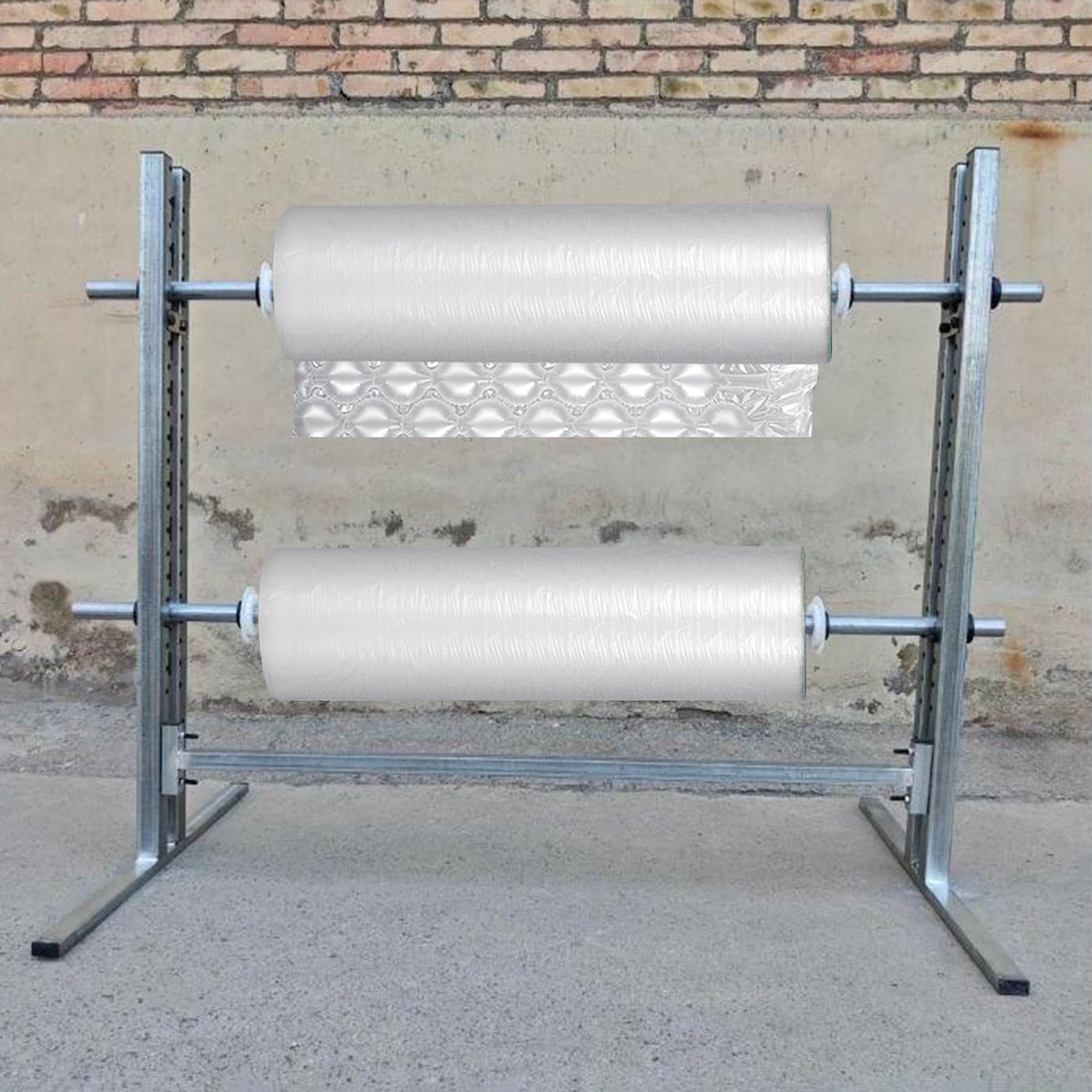 Dispenser per Rotoli di Pellicola Estensibile per impieghi gravosi, Dispenser per pluriball, Supporto Regolabile per Materiali di imballaggio, Adatto per l'imballaggio in Magazzini e stabili