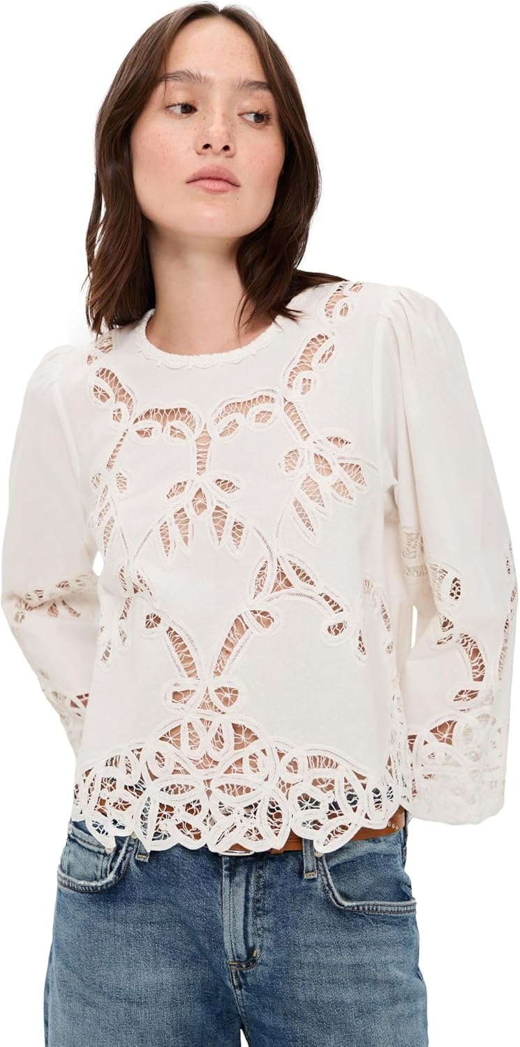 THE GREAT. Women's The Picnic Top, Cream, XS