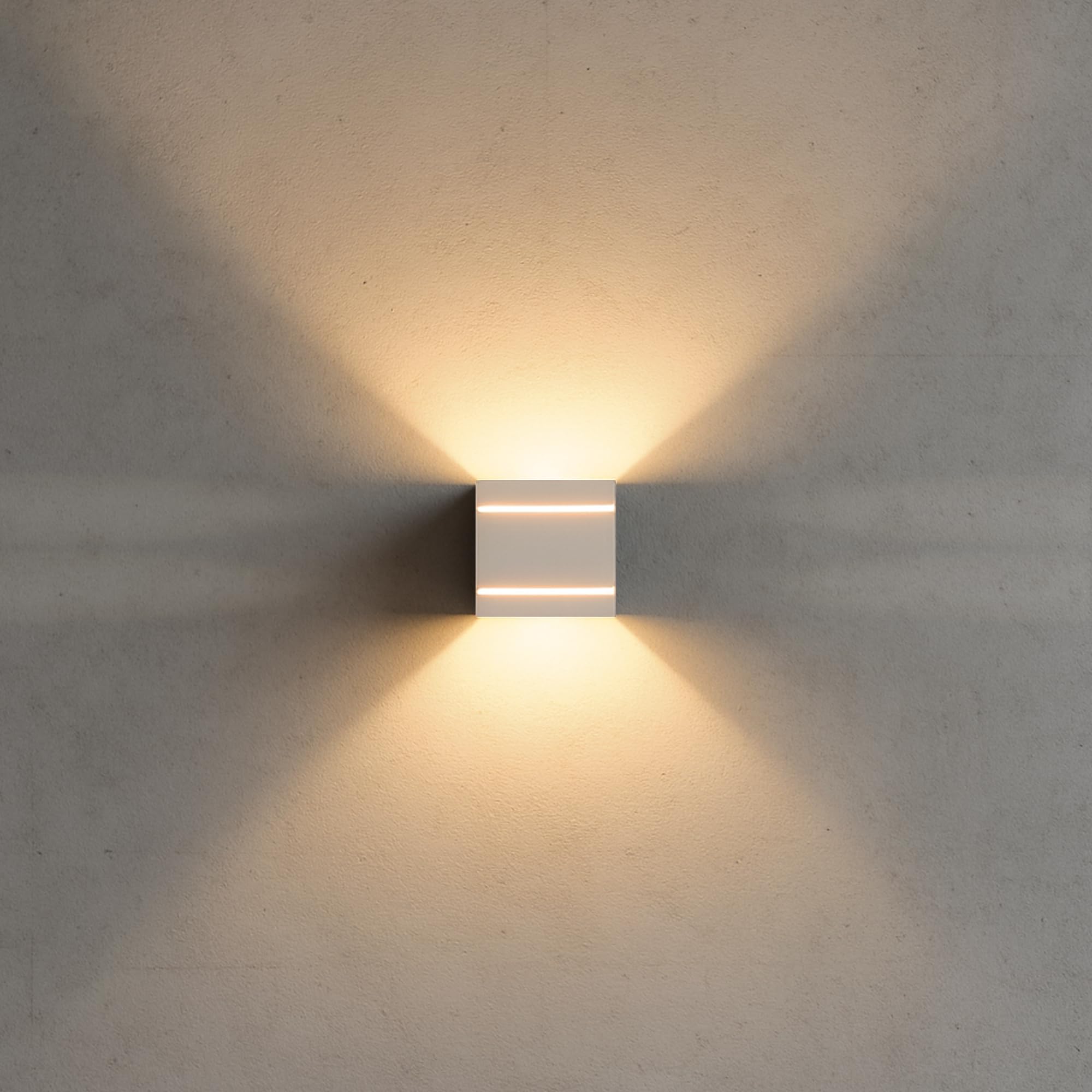 SSC-LUXon 4x KOURA DUO Wandlampe weiß Up & Down – Wandleuchte mit G9 3W Licht warmweiß – Diffuser Lichteffekt für indirekte Wandbeleuchtung