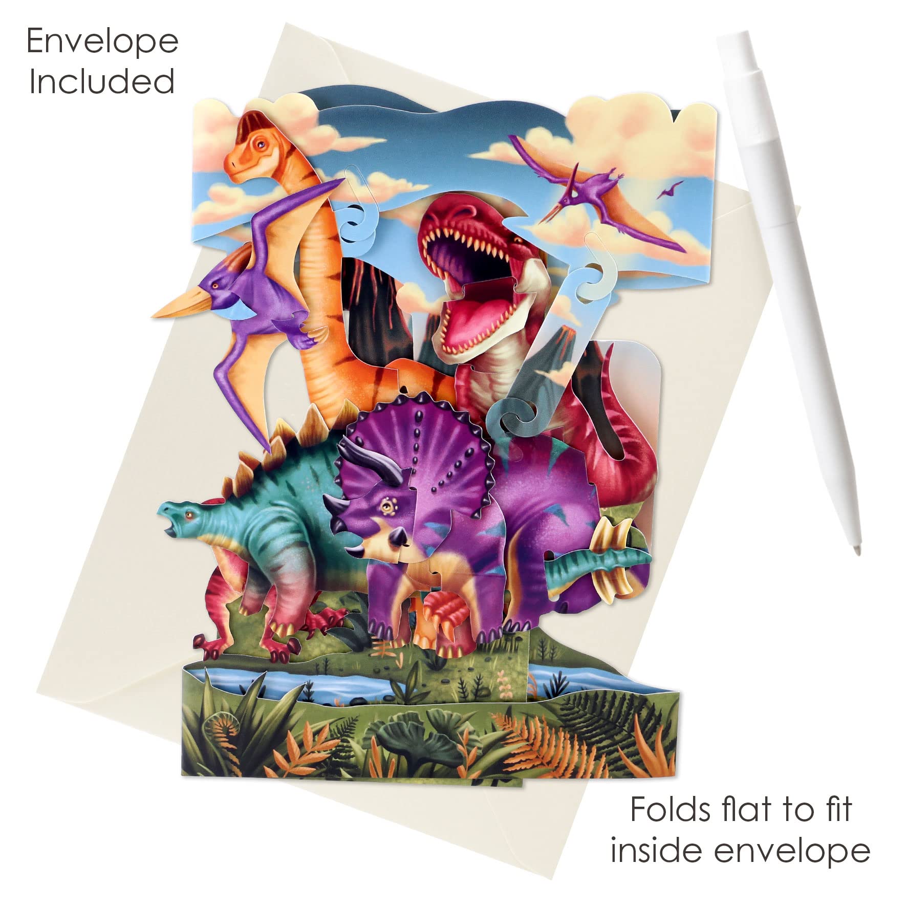 Papercrush® Pop-Up Card Dinosaur [New!] - Funny 3D Birthday Card - View #4