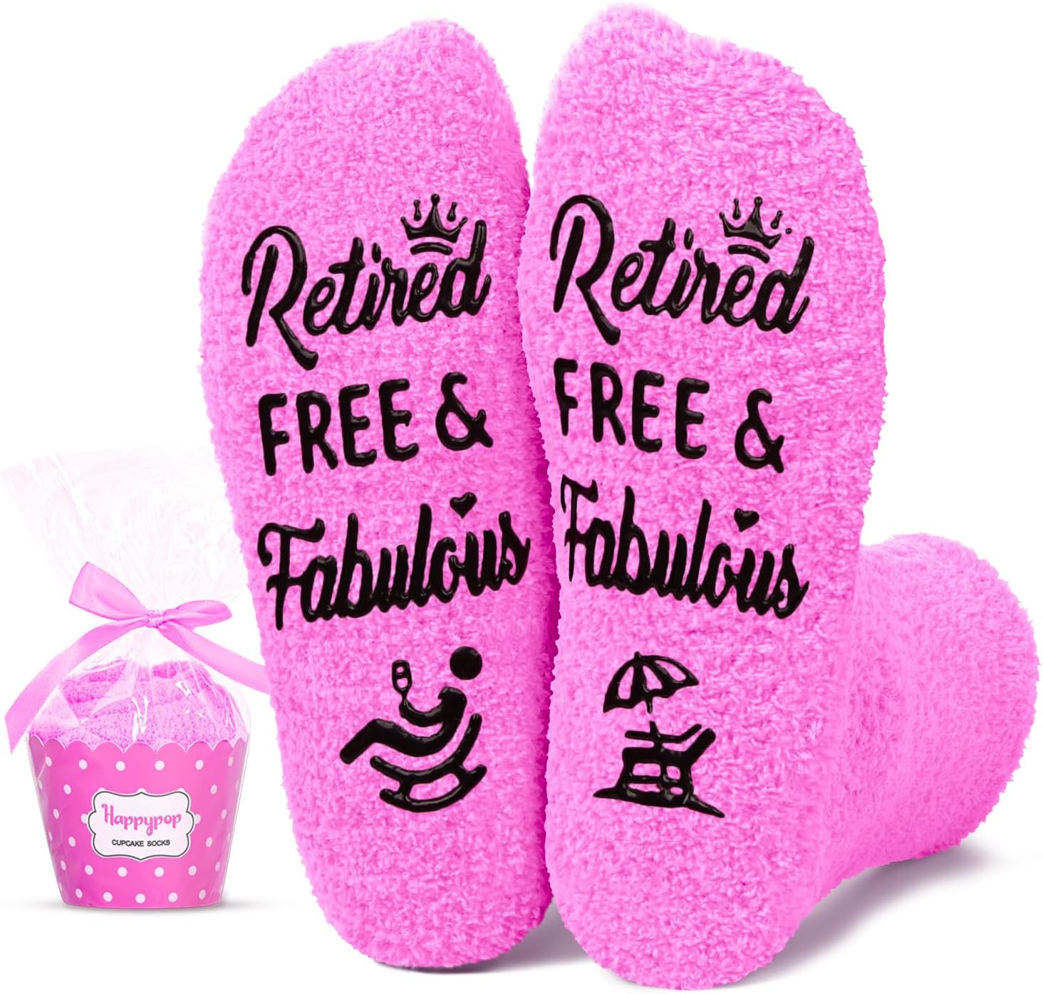 HAPPYPOP Retirement Gifts for Women Men - Retired Socks Boss Gifts for Her Him