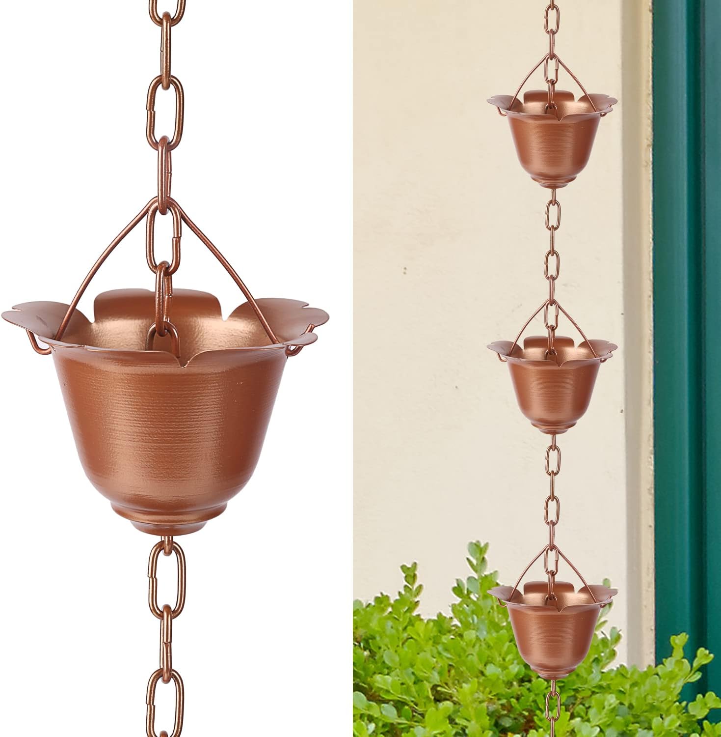 HANAYARD Rain Chains Downspouts Decorative Gutter Diverter