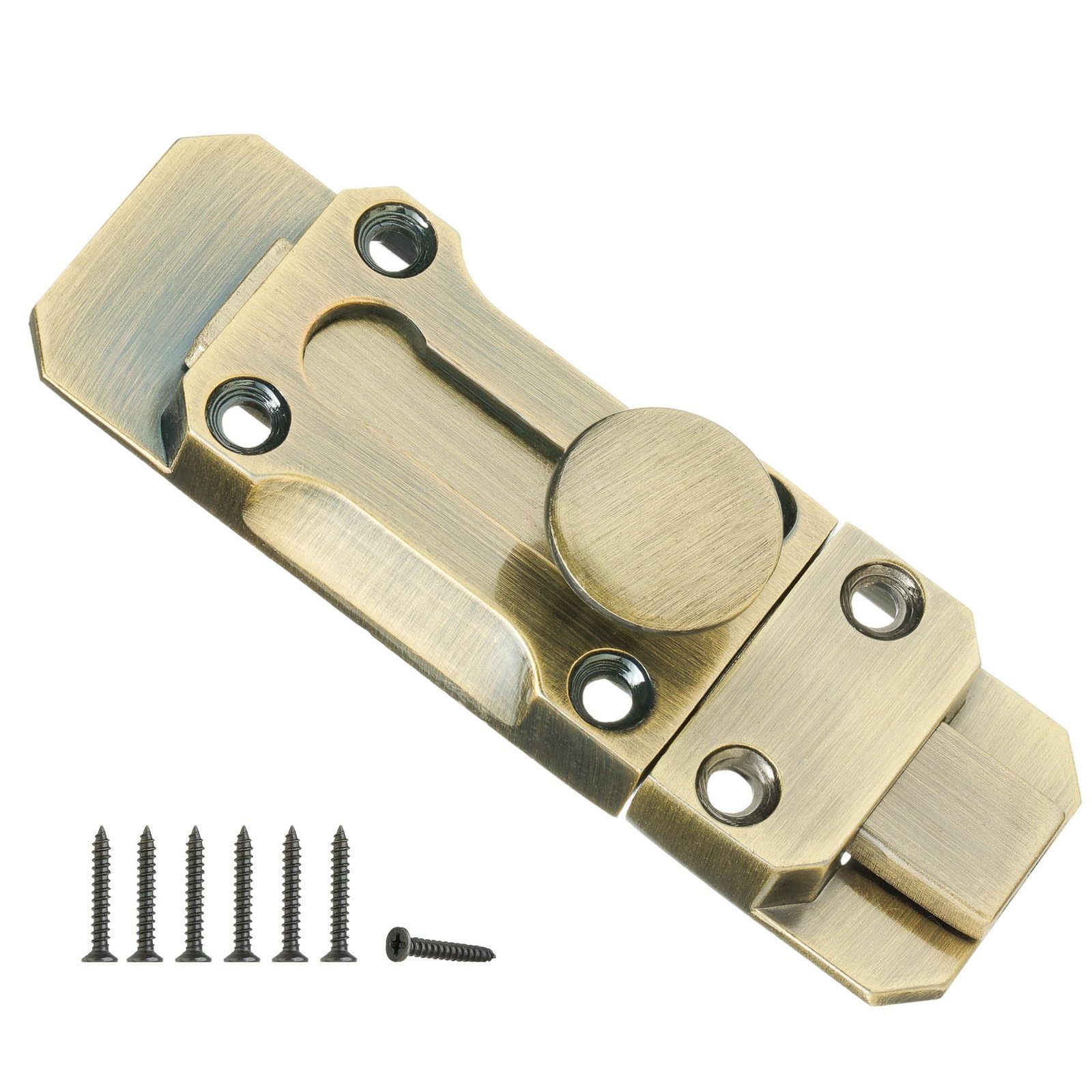 Yoiyee Bronze Vintage Tone Barrel Bolt Latch, 3-Inch Zinc Alloy Security Slide Lock For Wooden Doors, Cupboards, Sheds, Bathrooms, Bedrooms, 1 Pack With Screws