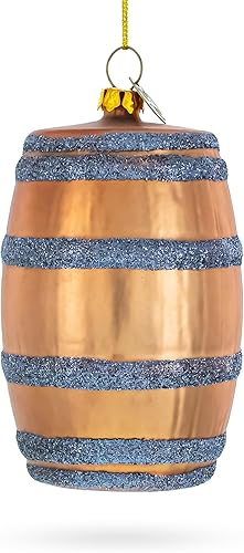 Miniatura 1 de BestPysanky Adorno navideño de cristal de barril de whisky