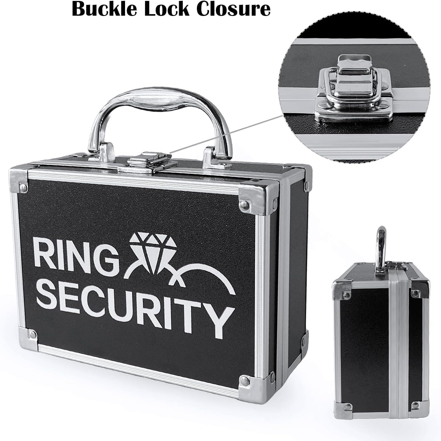 Ring Security Wedding Ring Bearer Gifts Set, Kids Briefcase with Holder Pad for 2 Rings includes Sunglasses, Earpiece, Bowtie, Bagde for Proposal Ceremony Party