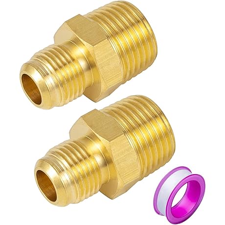 3/8 Flare to 1/2 NPT Brass Half Union Gas Adapter