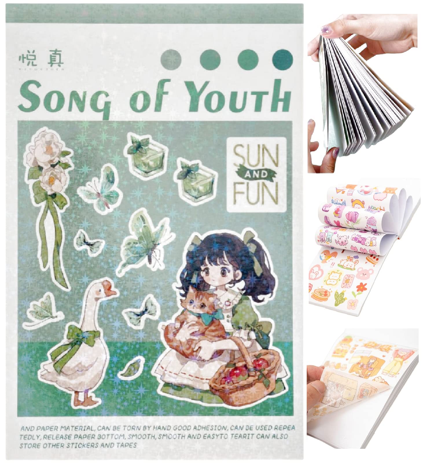 Amazon.co.jp: NSHACK コラージュ 素材 フレークシール 50ページ 約850