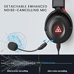 EKSA E900 Pro USB Gaming Headset, Wired Headphone with Microphone Noise Cancelling, Detachable Mic, 7.1 Surround Sound, USB & 3.5MM 2m Long Cord,Headphones for PC, PS5, Xbox, Switch, Computer, Laptop