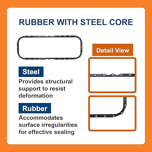 Miniatura 4 de BTS-4026684 Junta de cárter de aceite, compatible con motor Cummins ISX15, repuesto del mercado de accesorios para OEM 4026684, Junta de Cárter de