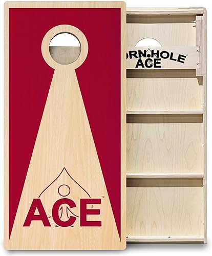 ACE PRO Inverse Triangle Professional Cornhole Board Set No Bounce! Triple Wide Legs, 34 inch Baltic Birch Plywood, Handles, Regulation Size,