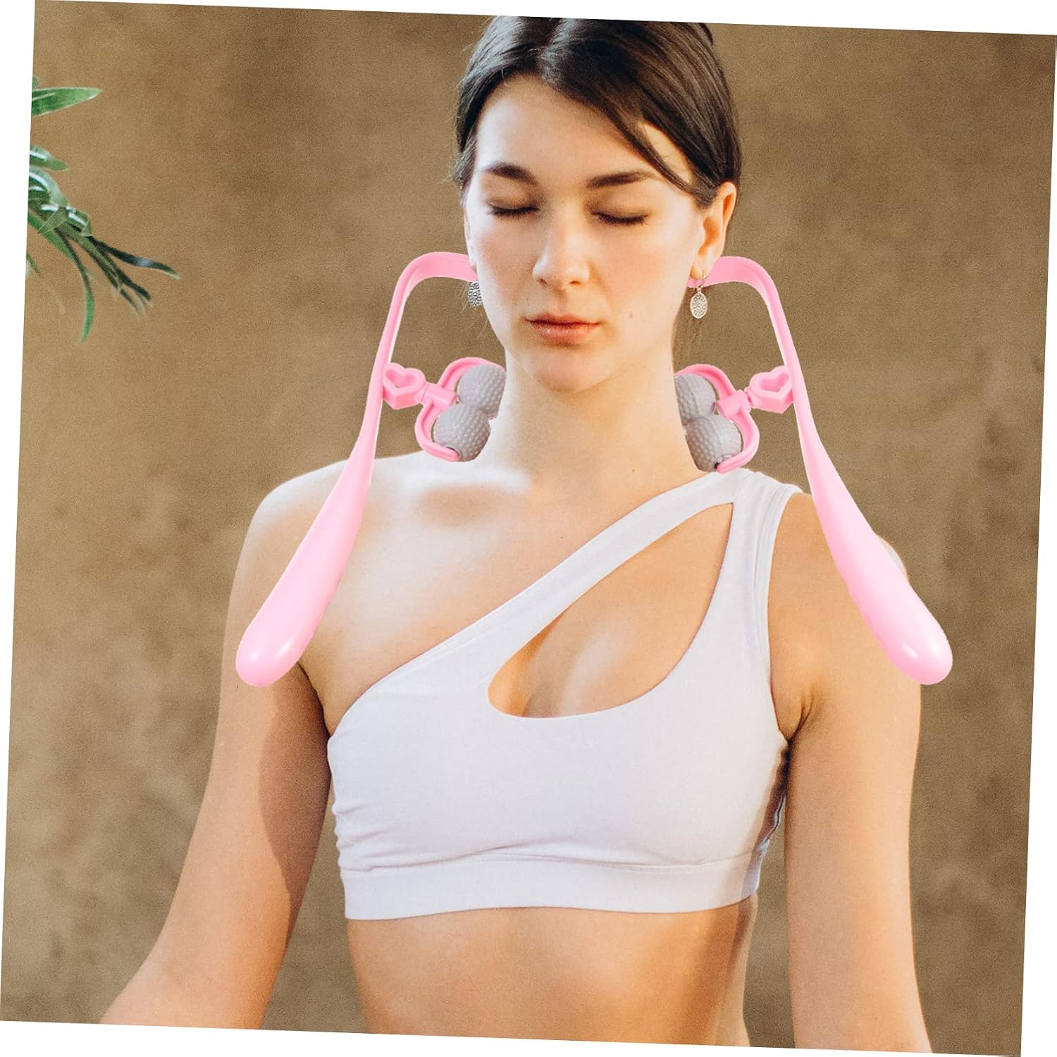 SECFOU Manual Neck Massager with Six Balls Portable Neck Massage Tool for Deep Tissue Relief Travel Office Lightweight Design for Easy Use and Relaxation