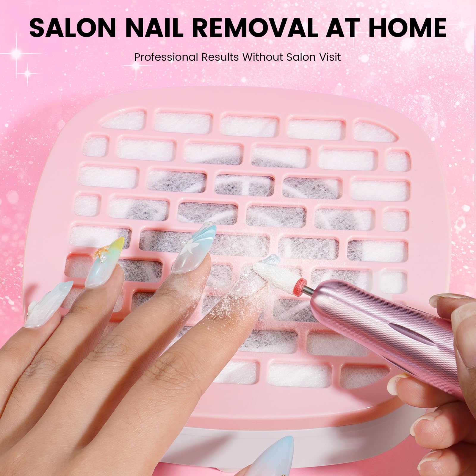 Nagelbohrer mit Staubsammler-Kit, 20000RPM Einstellbare Geschwindigkeit Elektrische Nagelfeile für Acryl & Gel Entfernung, Maniküre Pediküre Set in Transparent Wasserdicht Kosmetiktasche für Home DIY