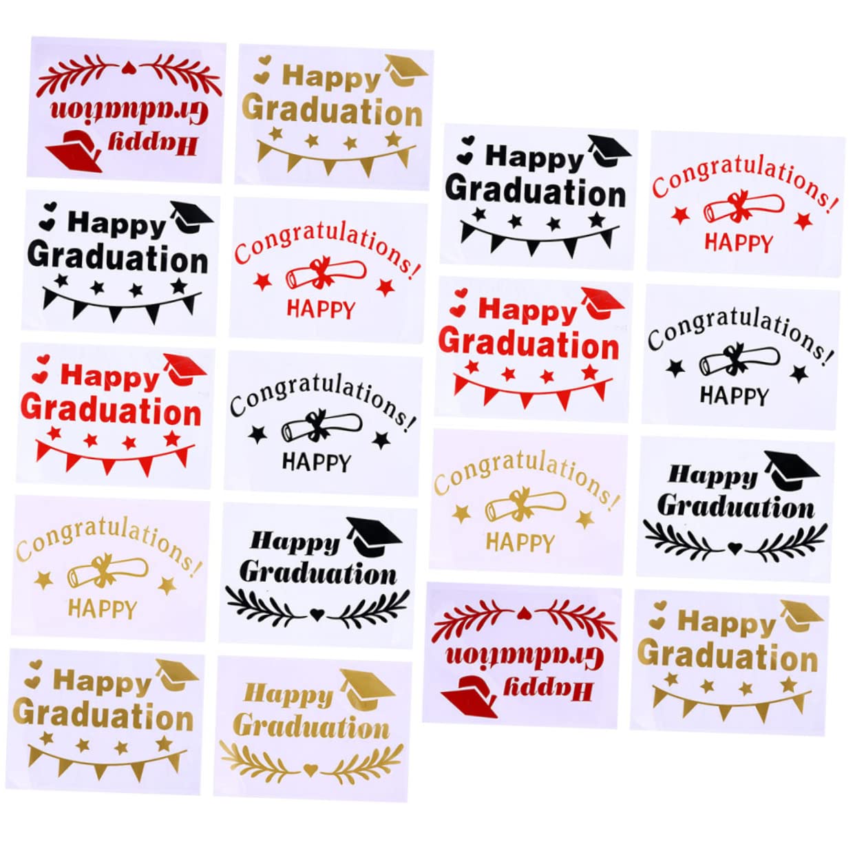 CIYODO Graduation Balloon Decal 18 Sheets Mixed Style Balloon Stickers for Graduation Party Pvc Material