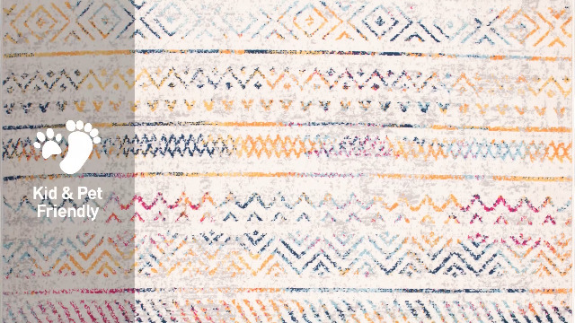 Tapete geométrico boho 7'10" x 10' multicolor miniatura 7