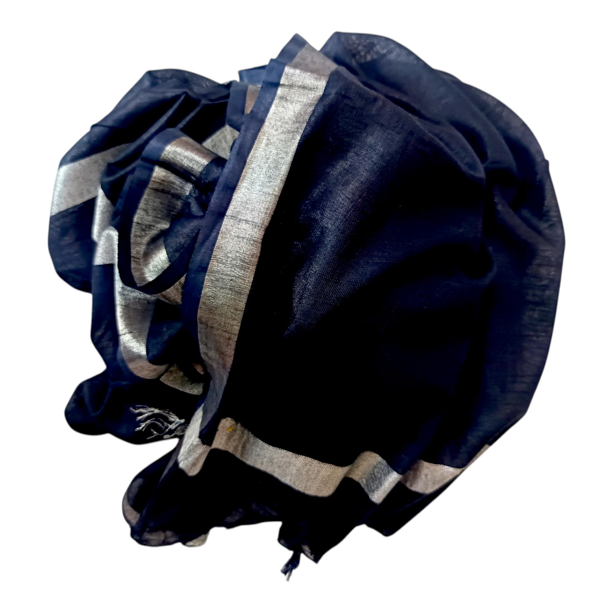 ARIPAN Navy Blue Linen cotton pure quality plain trendy fancy summer special dupatta for women and girls full length 2.30m pack of 1pcs (navy blue, 2.30m) 4