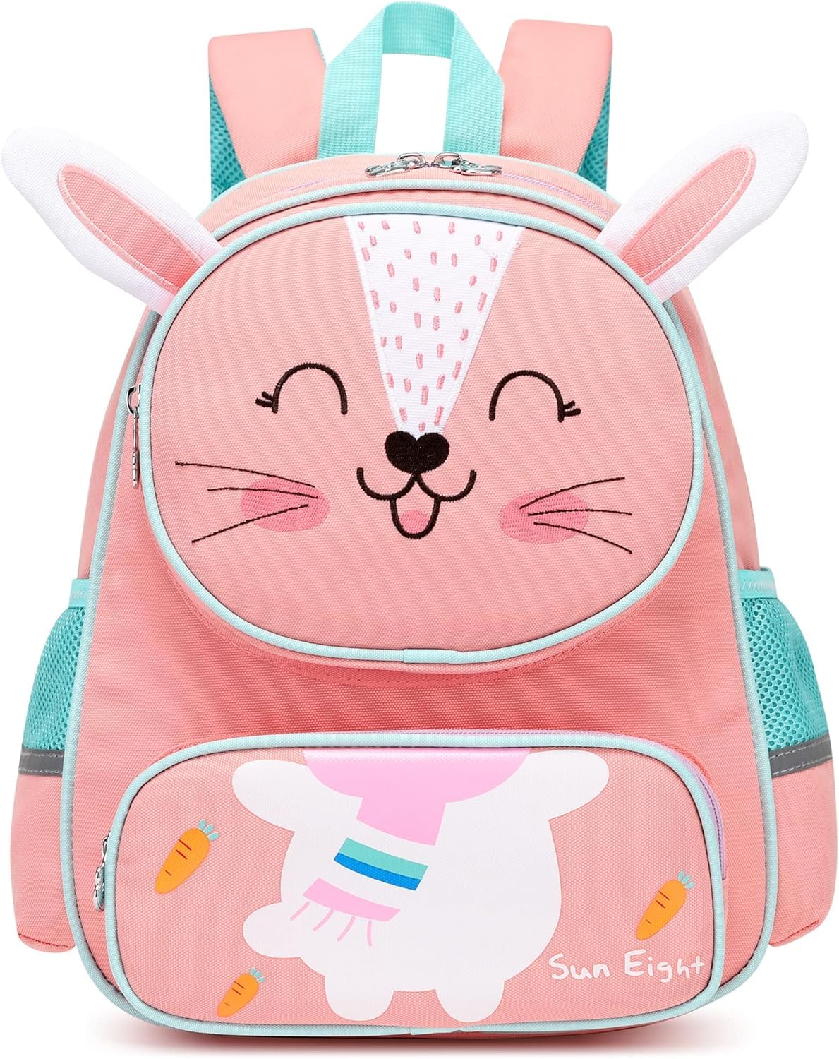 Reqinqin 22L Little Rabbit Backpack for Toddler & Preschool Boys Girls 3-9 Years:3D Cartoon Waterproof Large Capacity School Bag,Kindergarten Travel