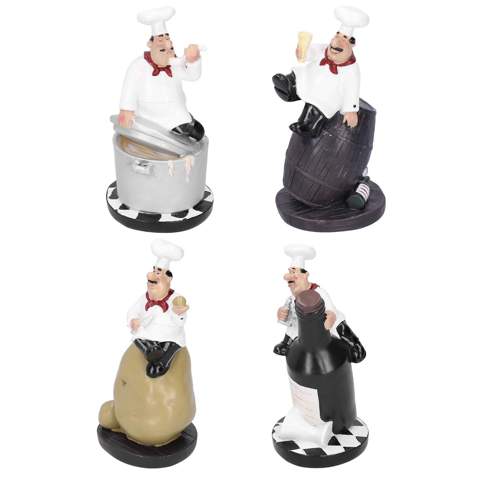 Modelo Estatua de Chef, Juego de Figuras Decoración de Cocina con Patatas Adornos de Resina Coleccionable Decoración del hogar para mamá Mujer Abuela Amigas Madre