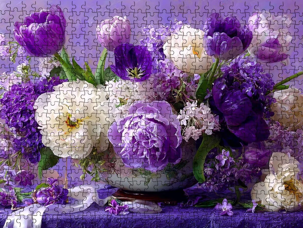 Puzzle per Adulti 4000, Fiori Viola, legno Classico Puzzles LDYQS6-716
