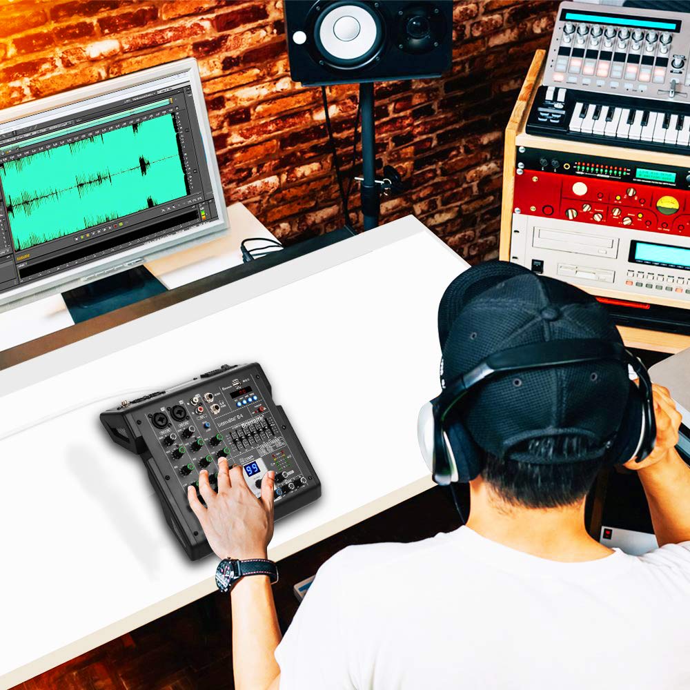 Buy 4Channel Mixer 99 Effects 7 Band EQ Bluetooth Studio Audio Mixer