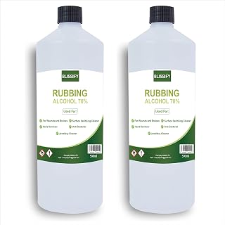 Blissify Isopropyl Rubbing Alcohol Lab Grade 70% Isopropanol Disinfectant for Household, Hospitals, Office - Remove Stains, Grease & Paint - Cleans Electronics & Jewelry (500ML, Pack of 2)