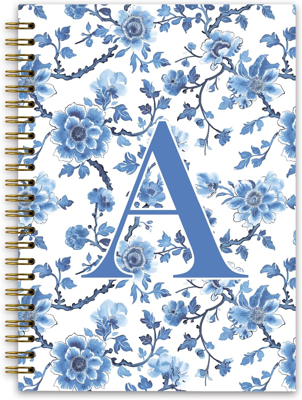 Blue Initial A Custom Notebook Journal, Personalized Teen Girl Gifts, Journal for Teen Girls, Monogrammed Gifts for Women Teen Girls, Custom Journal, College Ruled Spiral Notebook 5.5 x 8.3