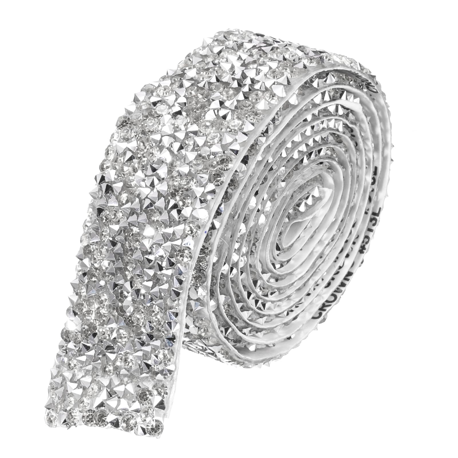 Ruban de strass en cristal autocollant 0,9m x 2,5cm argent pour décoration