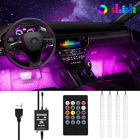 Kit Luci Abitacolo Auto DREAMIZER - 72 LED, 16 Milioni Colori, Telecomando E App - Foto 7