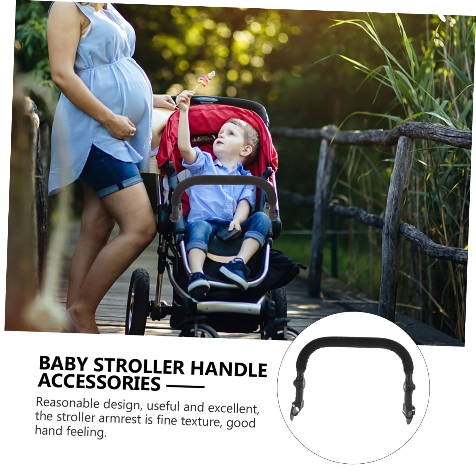 Accoudoir réglable pour poussette avec extension de poignée flexible pour poussette en plastique et éponge pour accessoires de poussette, Plusieurs styles