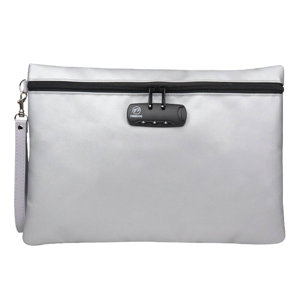 Amazon.co.jp: Felimoa 耐火バッグ 鍵付き 35.5×24.5cm 防火