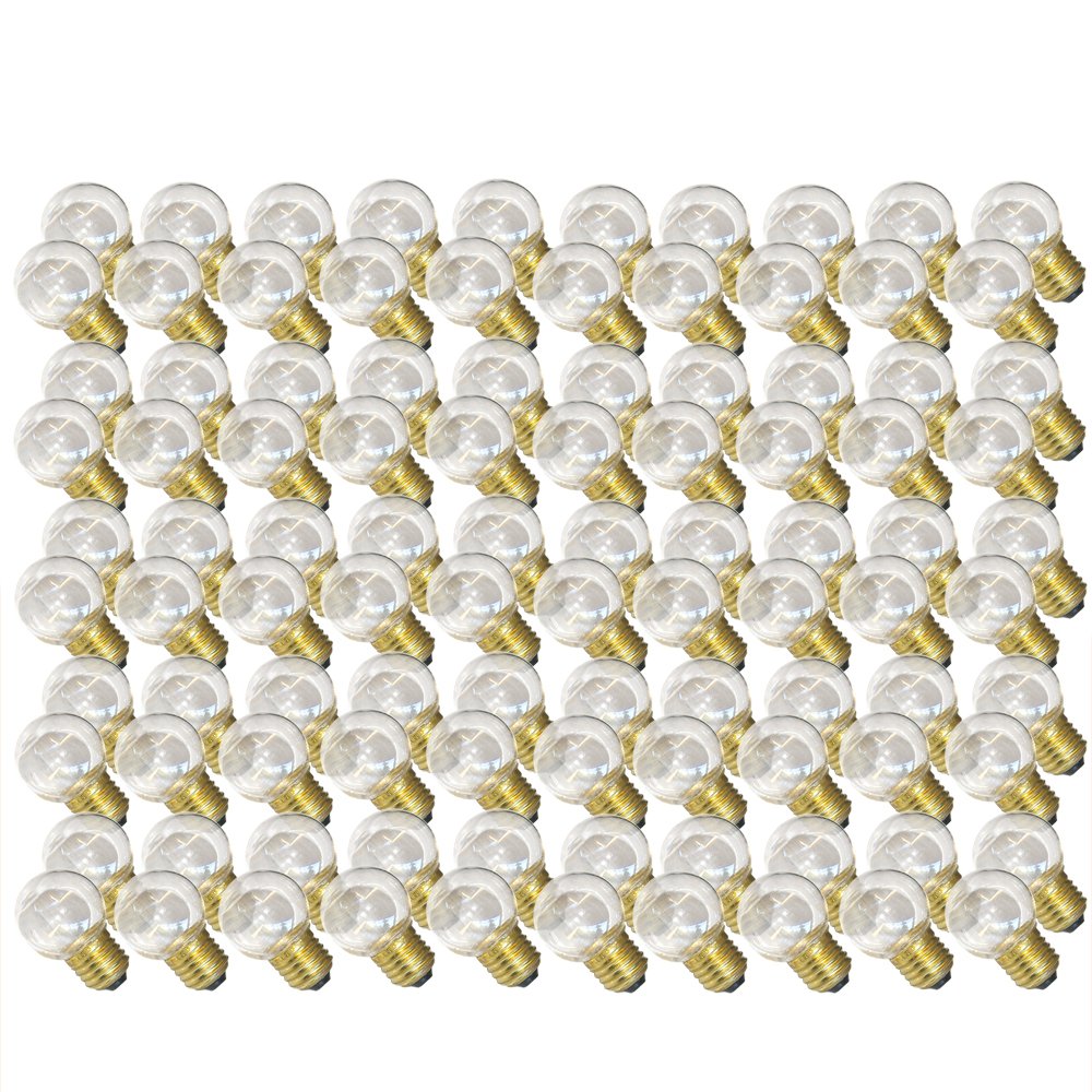 NCC-Licht 100 x LED Tropfen 0,7W E27 KLAR Plastik warmweiß 2700K für außen Kugel Birne