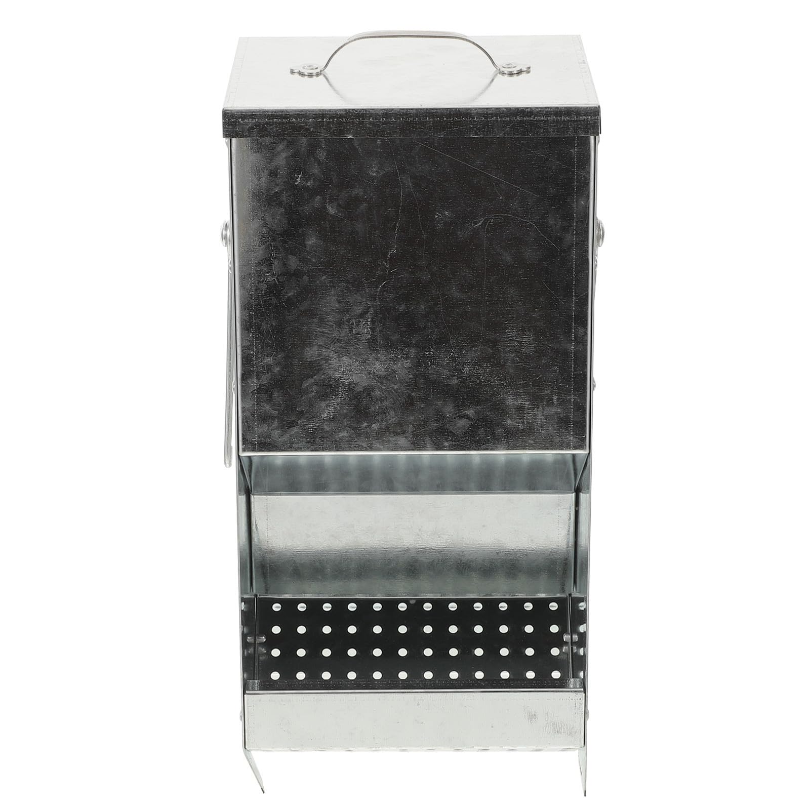 Metall Kaninchenfutterspender mit Haken 650ml Silber