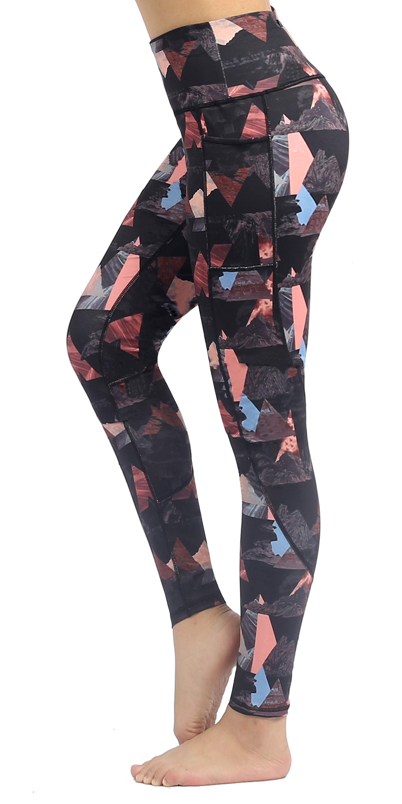Sugar Pocket Womens Yoga Gym Leggings Tummy Control Running Workout Leggings with Pockets XL