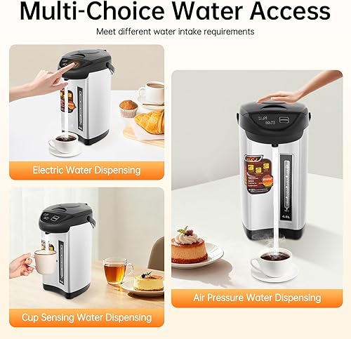 Miniatura 6 de Urna eléctrica de agua caliente, caldera de agua y calentador de 4 litros, dispensador de agua caliente con 3 modos de dispensación de agua,